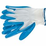 фото Перчатки полиэфирные с синим нитрильным покрытием маслобензостойкие L 15 класс вязки СИБРТЕХ 67862