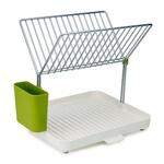 фото Сушилка для посуды и столовых приборов 2-уровневая со сливом y-rack белый-зеленый (52740)