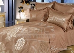 фото Комплект постельного белья Сатин однотонный "Кармелина" с вышивкой