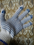 фото Рабочие перчатки 4 нитка 7,5 класс вязки с ПВХ "Точка"