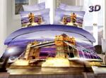 фото Постельное белье комплект "Тауэрский мост" сатин 3D / 3Д 2-спальное