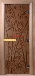 фото Дверь банная (Бронза матовое) 1900*700 кор. ольха-липа с рисунком Бамбук и бабочки DW