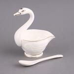 фото Соусник с ложкой "лебедь" 150 мл.8*8 см.высота=12 см. Porcelain Manufacturing (264-452)