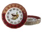 фото Набор тарелок из 6 шт."красная охота" диаметр=19 см. Bohemia Porcelan (655-185)