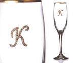 фото Бокал для шампанского "к" с золотой каймой (802-510037)