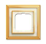 фото Династия Рамка 1 пост латунь полированная белое стекло; 1754-0-4560 (1721-838-500)