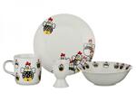 фото Наборы посуды на 1 персону 4пр.:миска,тарелка,кружка 200 мл.,подставка под яйцо Hangzhou Jinding (87-079)