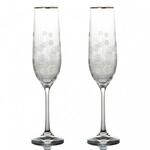 фото Набор бокалов для шампанского из 2 шт."снежинки" 190 мл..высота=24 см. Crystalex Cz (674-265)