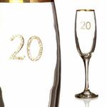 фото Бокал для шампанского "20" с золотой каймой 170 мл. (802-510040)