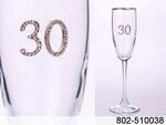 фото Бокал для шампанского "30" с золотой каймой 170 мл. (802-510038)