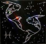 фото Картина Рыбы 25х25 см с кристаллами Swarovski (1123)