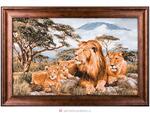 фото Гобеленовая картина африканские львы 63х42 см