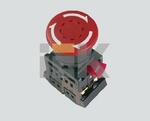 фото Кнопочный выключатель в сборе IEK 1 управляющий элемент красный с фиксацией,