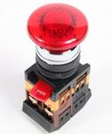 фото Кнопочный выключатель в сборе IEK 1 управляющий элемент красный с подсветкой,