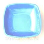 фото Тарелка квадратная глубокая 18*18 см голубая ПП (6 штук / 25 упаковок)