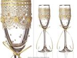 фото Набор бокалов для шампанского из 2 шт. с серебрянной каймой 170 мл.