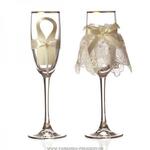 фото Набор бокалов для шампанского из 2 шт. с золотой каймой 170 мл.