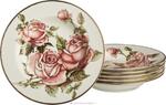 фото Набор глубоких тарелок из 6 шт корейская роза диаметр 23 см высота 3,8 см
