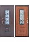 фото Дверь входная металлическая для дома или коттеджа утепленная с остеклением Ажур