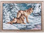 фото Гобеленовая картина серые волки 82х62 см