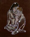 фото Картина Мать и дитя с кристаллами Swarovski (1207)