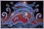 фото Картина Дельфины с кристаллами Swarovski (1089)