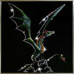 фото Картина Крылатый дракон с кристаллами Swarovski (1189)