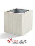 фото Кашпо из композитной керамики D-lite cube s antique white-concrete 6DLIAW606