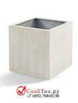 фото Кашпо из композитной керамики D-lite cube xs antique white-concrete 6DLIAW605
