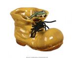 фото Кашпо ботинок с лягушкой высота 9 см