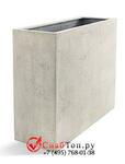 фото Кашпо из композитной керамики D-lite high box low antique white-concrete 6DLIAW417
