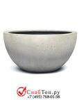 фото Кашпо из композитной керамики D-lite low egg pot s/2 antique white-concrete 6DLIAW593