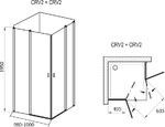 Фото №2 CRV2-100 блестящий Transparent (Прямоугольный душевой уголок Нужно 2 изделия) 1QVA0C00Z1