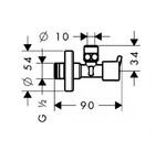 Фото №2 Hansgrohe 13901000 - Вентиль угловой, для подключения смесителя ⅜ * ½ (хром)