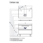 фото Тумба под умывальник Акватон - ТУРИН 100 белый c черной панелью 1A121701TUJ10