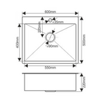 фото MELANA Мойка H6050B ProfLine 3,0/200 ГРАФИТ врезная прямоугольная с коландером H6050B