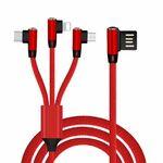 Фото №2 USB-кабель QUWIND с различными разъемами Lightning, Type-C, Micro USB USB кабель Red