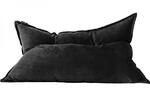 фото Кресло подушка Black Velvet черное Мягкое кресло (внешний чехол+внутренний чехол с гранулами)