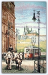 Гобелен "Старый трамвай" 17х26 см