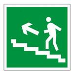 фото Знак эвакуационный "Направление к эвакуационному выходу по лестнице НАЛЕВО вверх"