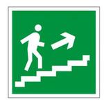 фото Знак эвакуационный "Направление к эвакуационному выходу по лестнице НАПРАВО вверх"