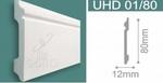 фото Плинтус напольный ударопрочный UHD01/80, белый, L2.0м/ ТМ Unica