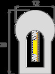 Фото №2 Неоновая лента NeonLine, боковой изгиб, 12В, IP68, 5м, желтый
