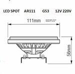 Фото №3 Светодиодная LED лампа AR111 G53 15Вт 220В spot