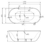 Фото №3 Ванна акриловая BelBagno BB28 179.5 x 85.5 см