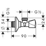 Фото №2 Hansgrohe 13903000 Угловой вентиль E ½ x ½