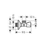 Фото №3 Hansgrohe 13903000 Угловой вентиль E ½ x ½