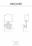 фото Migliore Mirella 17257 Светильник настенный, H37хL21хP13 cm, ткань хром