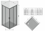 Фото №2 Душевой уголок прямоугольный раздвижной Ravak Blix BLRV2К-110 сатин+транспарент 1XVD0U00Z1