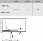 Фото №3 Шторка для ванны Ravak CVS2-100 P блестящий+транспарент 7QRA0C00Z1